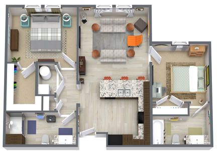 Two Bedroom / Two Bath